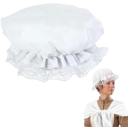 Women Girl Mop Hat with Lace,Mop Cap Women Girl Mop Hat Adult Dress Up Hats for Fancy Dress Cosplay