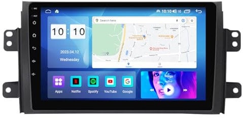 Generisch Navigationsgerät mit Carplay Android für Suzuki SX4 2006-2014 9 Zoll Touch Screen Unterstützt Bluetooth GPS Navi Navigationsgerät Rückfahrkamera