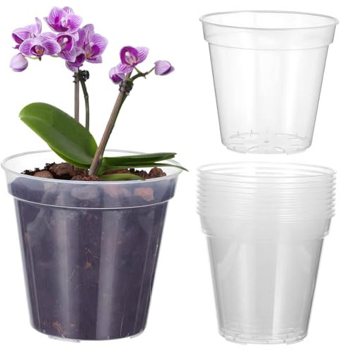 BESPORTBLE Maceta De Orquídea Phalaenopsis Transparente 10 Unidades para Plantas con Drenaje