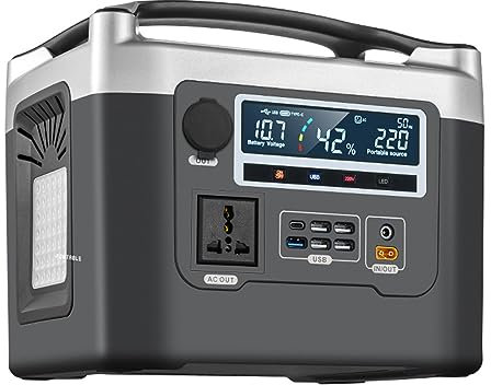 HTDRE Alimentation Mobile 220 V, Batterie d'extérieur, Portable, Grande capacité, Conduite Autonome, Voyage, Urgence, véhicule, Maison, 800 W