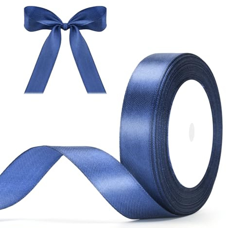 G2PLUS Darkblue Satinband 20mm: Dekoration Geschenkband, 22m Schleifenband zum Bastel, Dekoband für Geschenkverpackung, Dekoration