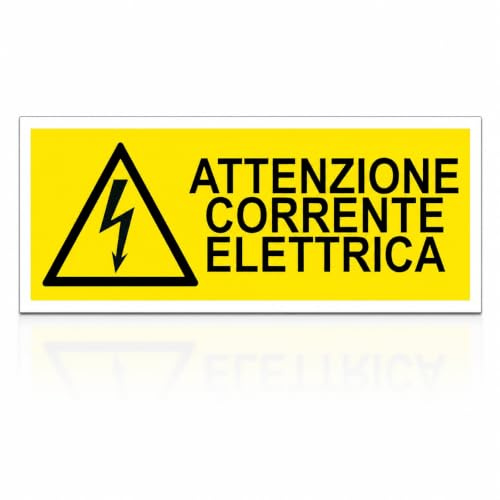 67792 Hinweisschild Vorsicht elektrischer Strom 30 x 15 cm – Aufkleber aus Vinyl wasserdicht und UV-geschützt – Sicherheitsschild für Baustellen, Werkstätten, Unternehmen und industrielle Umgebungen
