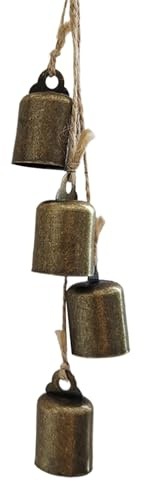 Christmas Bells, Vintage Ornaments, Rustic Chimes, Iron Hanging Decor, Weathered Finish Bells, Timeless Design, Holiday Yard Use, Outdoor Front Door Accent, 46cm