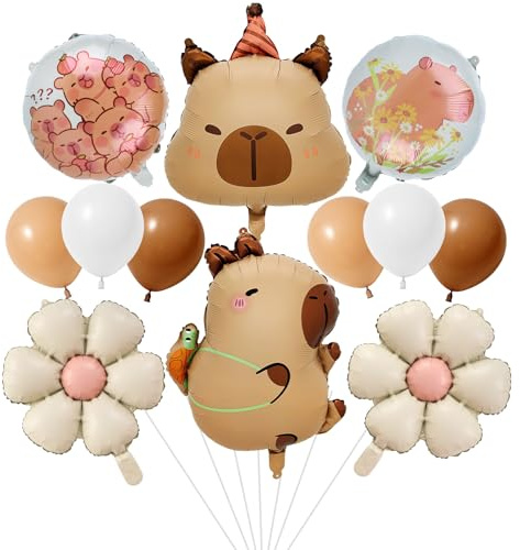 12PCS Capybara Luftballon, Capybara Ballons, Capybara Geburtstagsdeko Ballon, Niedliche Capybara Balloons Anime Thema, Capybara Folienballon für Kinderparty Geburtstagsfeier Festival