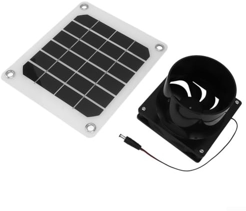 Durashmall Extracteur d'air portable à énergie solaire pour camping-car, cuisine, serre, toilettes et niche pour animaux domestiques