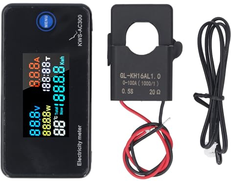 Tester di energia del display LCD multimetro digitale con misuratore di temperatura di tensione CA del trasformatore di corrente