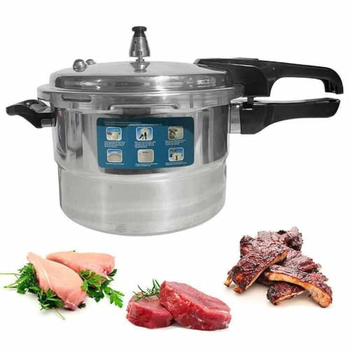 Ccarzzi Pressure Cooker 7L Aluminum Pressure Cooker with Dual Handle, Steamed Slice, Secure Locking Lid System, for All Hob Types, Daily Kitchen and Dining Use