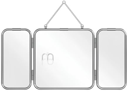 Dreifach Klappbarer Spiegel Aus Edelstahl Mit Kette, Montiert & Tisch Kosmetikspiegel, Für Schlafzimmer, Wohnzimmer, Badezimmer