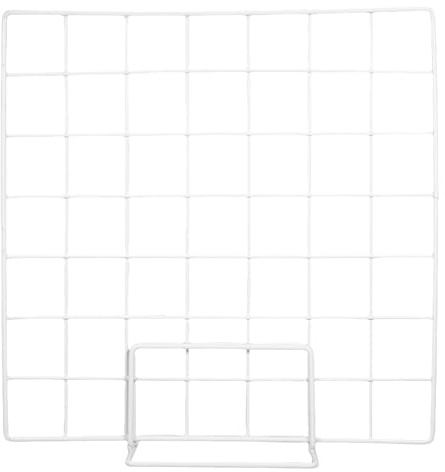 Desktop Gitterablage aus Eisen als Tisch Displayständer für Kunst | Weiß, Modern und Stabil, Leicht Transportierbar und Zerlegbar, für Zuhause Sowie Klassenzimmer