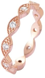 Damenring für mittelfinger, Damenring Zeigefinger Unendlichkeit mit Diamant 14K Rosegold Größe 49 (15.6)
