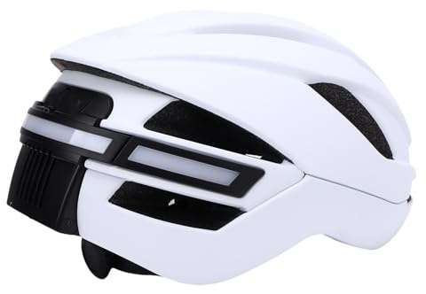 Cuifati Casque de Vélo Intelligent avec Caméra, Enregistreur Vidéo HD 1080P et Feu Arrière LED, Doublure 3D Résistante à la Chaleur, Absorption des Chocs, Clignotant avec Télécommande (White)