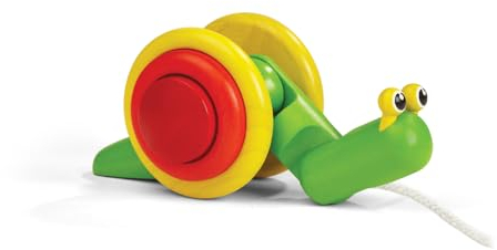 PlanToys Ziehspielzeug Schnecke - Nachziehtiere ab 1 Jahr aus Holz - Nachziehspielzeug Schnecke - Holzspielzeug Baby aus nachhaltiges Holz