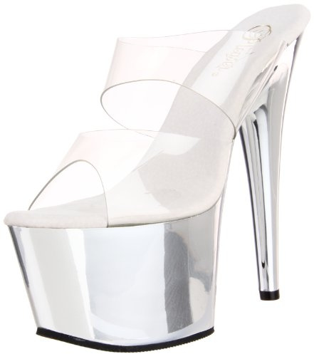 Pleaser Damen Adore-702 Plateausandalen, Transparent (Transparent), 38 EU
