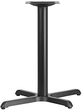 Flash Furniture Beverly 23.75 x 30 Restaurant Table X-Base with 3 Diameter Table Height Column, Commercial X-Base Cast Iron Table Base, Black