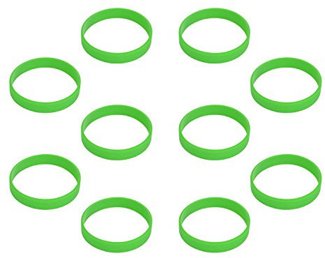 Hoerev Leere Silicone Charity Bracelets Rubber Sport Armband, 10 Stück, Grün, 202mm Umfang für Erwachsene