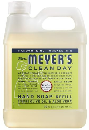 MRS. MEYER'S CLEAN DAY Hand Soap Refill, Lemon Verbena Scent, 33 Fl Oz Bottle