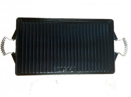 La Valenciana Vaello Plancha rectangular de hierro fundido esmaltado, color negro, hierro fundido, negro, 47 x 27 cm