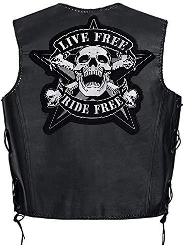 Toppa ricamata da applicare con il ferro da stiro, con etichetta per cucire, stile punk, biker, abbigliamento e accessori
