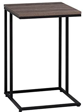 Computer Beistelltisch Holzoptik dunkelbraun U-Form Laptoptisch Industrie Troy