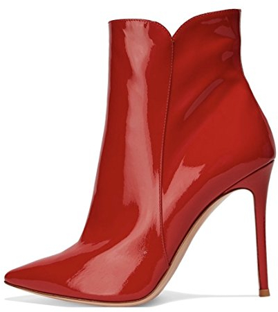 EDEFS Damen Ankle Boots,Stiefeletten mit Absatz in Rot,High Heel Winter Stiefel Größe EU40
