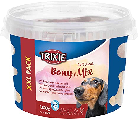 TRIXIE zuckerfreie Lerkerli Box Soft Snack Bony Mix, XXL Pack, 1.800 g - 31526