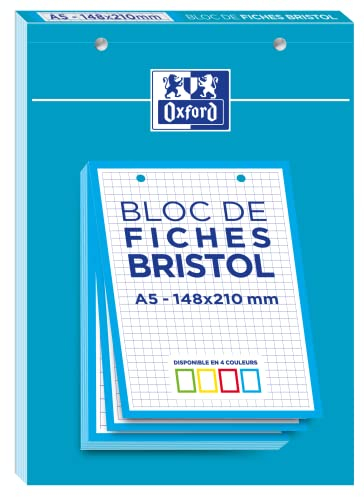 Oxford Karteikarten 14,8x21 Rahmen blau