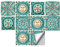 Alwayspon Piazza Vinile Piastrelle Adesivo, Autoadesivo della Parete delle Decalcomanie per Piastrelle per la Decorazione Domestica Soggiorno Cucina 20x20cm maiolica
