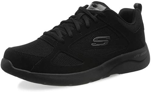 Skechers Men's Dynamight 2.0-fallford Trainers, Black (Black Leather/Mesh/Pu/Trim Bbk), 6.5 UK (40 EU)