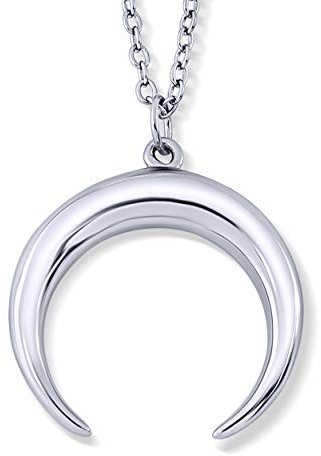 VIASOUL® Halskette Mond I Aus 925er Silber mit 585er Gold überzogen I Die Original Moon Kette (Silber)