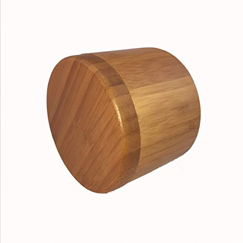 BSTCAR Tarros de especias de madera, pequeño azucarero, lata de especias, soporte para especias, sal y azúcar, recipiente con tapa de bambú, accesorios de cocina