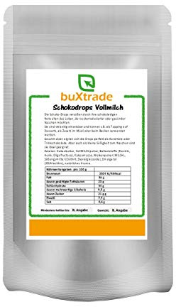 Schokodrops mit Stevia gesüßt | Vollmilch | Buxtrade | versch. Größen (2x500 g)