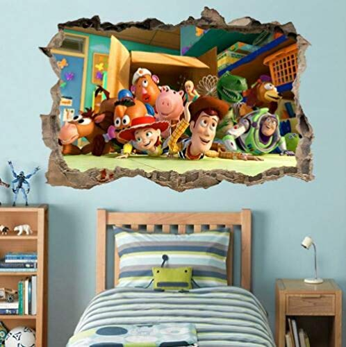 HQSM Wandtattoo Toy Story Ba Nian 3d zerschlagen Wandtattoo Aufkleber Kunst Wandbild für Kinder