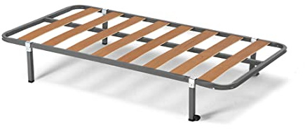 Hogar24 ES Sommier Simple avec Pieds de 32 cm Lattes en Bois de peuplier Structure en Tube d’Acier 30 x 30 mm Dimensions 90 x 190 cm