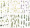 6 Blatt Pflanzen Blumen Sticker Set Transparent Blumen Sticker Wetterfest Aufkleber Blumen Scrapbooking Aufkleber für Fotoalbum Stickerbuch Stickeralbum Tagebuch Notizbuch Kalender Dekoration