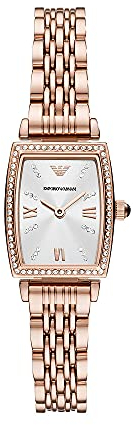 Emporio Armani Watch for Women, Two Hand Movement, 26 mm Rose Gold Stainless Steel Case with a Stainless Steel Strap, AR11406