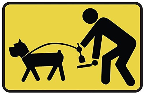 CARTELLO SEGNALETICO - raccolta feci cani - Con Adesivo in Vinile e Pannello in Forex (Pannello 5mm Stampato)