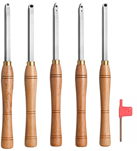 ZPYXBH Drechselwerkzeuge Drechseleisen Drehmeißel Mit Wendeplatten 5Pcs Drechselzubehör Drehmeissel Mini-Lathe Drehmeissel Drehstahl Abstechstahl Drehbank Zubehör Holzbearbeitungswerkzeuge