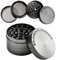 Golden Bell Grinder Crusher 4-teiliges Set Mühle mit Scraper Pollen Spice Kräuter Gewürze Herb Krautmühle als Geschenk für Vater Freund Mann (Nickel-Schwarz, 2 x 1,4 Inch)