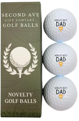 Second Ave Golfbälle World's Best Dad Vatertag Weihnachten Geburtstag Golfer Geschenk 3 Stück
