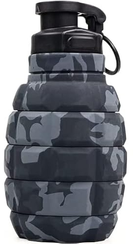 Tufcup Spit Cup Spittoon Bottle - Reusable Spit Dipping Cup with Lid - Collapsible Spill Resistant Leak Proof Silicone Body Travel Spitter(Navy Camo)