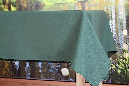 KAMACA Tischdecke für innen und außen Gartentischdecke Moderne Textile Decke für das ganze Jahr schmutzabweisend knitterfrei unifarben (dunkelgrün, Tischdecke 130x220 cm)