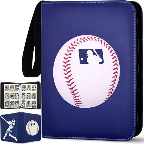 Classeur de cartes de baseball 900 poches, 50 pochettes, grand classeur de baseball à 3 anneaux avec fermeture éclair, porte-cartes à collectionner 9 poches, organiseur de rangement de livres de