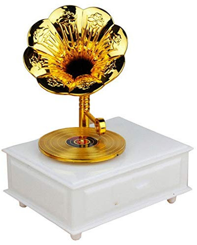 Adorno Mueble, Retro Regalos Tocadiscos gramófono Caja de música Estudio decoración cumpleaños Adornos