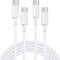 USB C to USB C Charger Cable, Type C 100W Fast Charging Cable 2Pack Lead Fast Charge for iPhone 15/15 Pro/15 Pro Max, iPad Pro/Air, MacBook Air, Samsung Galaxy S23/ S22, Huawei P10, Pixel, Switch,etc