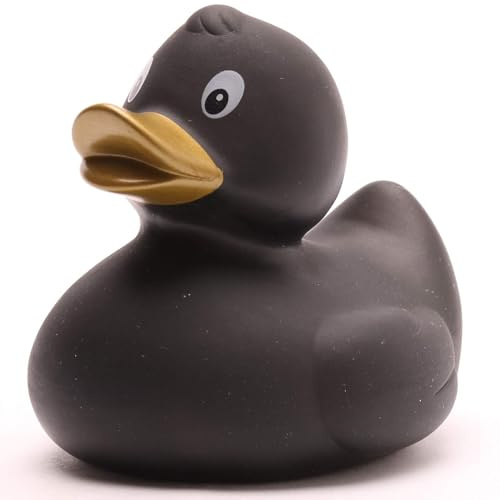 Badeente L: 8 cm - viele Farben (Schwarz/Gold)