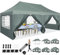HOTEEL Faltpavillon 3x6 Pavillon Wasserdicht Stabil Partyzelt Faltbar, Faltzelt Mit 6 Seitenwänden & Rolltasche & 4 Sandsäcken, Einfacher Aufbau für Hochzeiten, Gewerbe, Partys, UV50+ Schutz, Grau