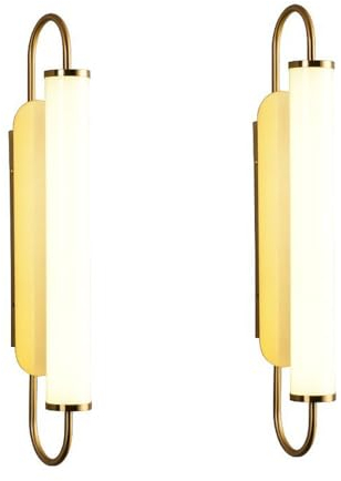 MODEBHD Innenleuchten, galvanisierte Gold-Waschtischleuchten in Acryl-Wandleuchte, moderne Wandleuchte mit langem Rohr, Wandleuchte für Spiegel, Schlafzimmer, Flur, Küche, Wohnzimmer