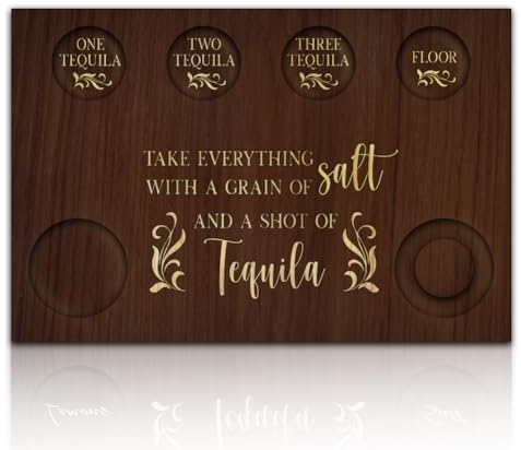 BENECREAT Tequila-Glas, Weintablett Aus Holz In Blattform, Rechteckiger Glashalter Mit Salzrand Für Restaurants, Riegel, Partys Und Familientreffen, 200x300x12.5 mm