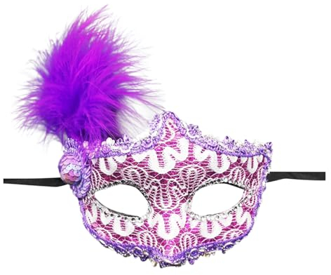 Federn Madi Gras Kostüm Ball Maskerade Maske für Frauen Spitze Karneval Zubehör Party Outfit Masken Kopfbedeckung 2024