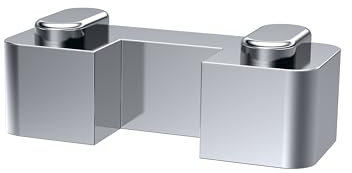 Balterly Shower Screen Support Foot, Rectangular Glass Shower Screen Support Foot, Floor Bracket for Wetroom Screens, Bracket Supports for Wet Room Glass Showers - 24 x 9 x 10mm (Chrome)